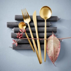 Besteck-Set 4-tlg. Matt STILETTO In Gold -Butlers butlers besteck set 4 tlg matt stiletto in gold 8