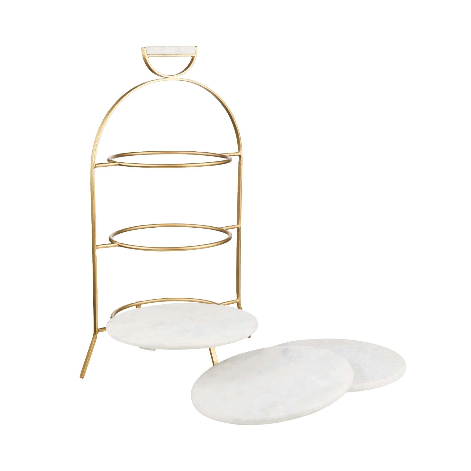 Etagere 3-stufig Höhe 65cm MARBLE In Weiß 6 Etagere 3-stufig Höhe 65cm MARBLE In Weiß – Bild 4