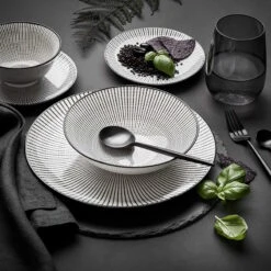 Teller Ø25,5cm DIM SUM In Schwarz-Weiß -Butlers butlers teller o25 5cm dim sum in schwarz weiss 5