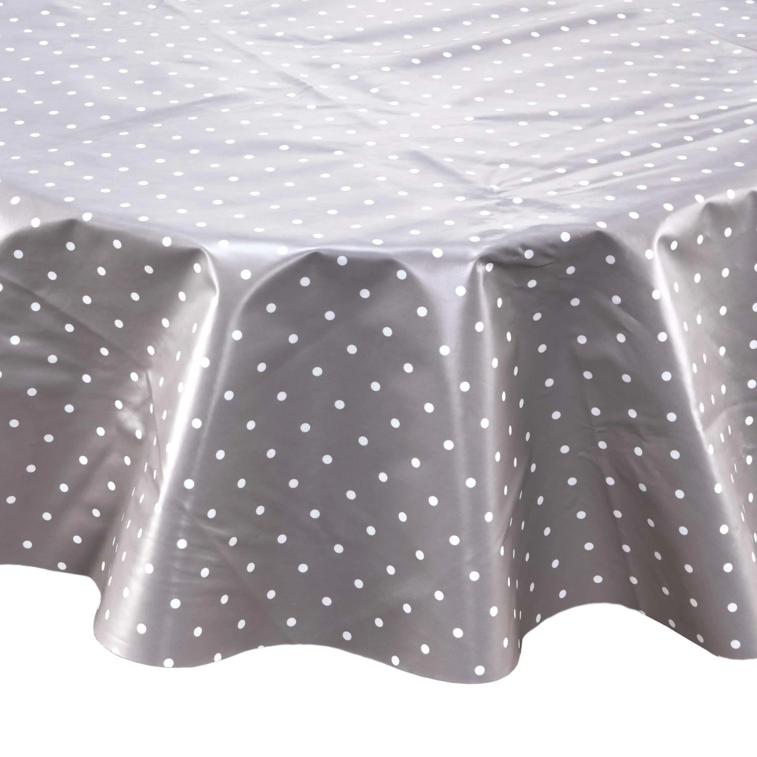 Wachstischdecke Punkte Ø 140 Cm WATERPROOF In Grau 3 Wachstischdecke Punkte Ø 140 Cm WATERPROOF In Grau